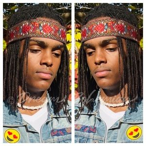 Handmade Boho Headband Size (23-23 1/2”) Elastic Back Unisex